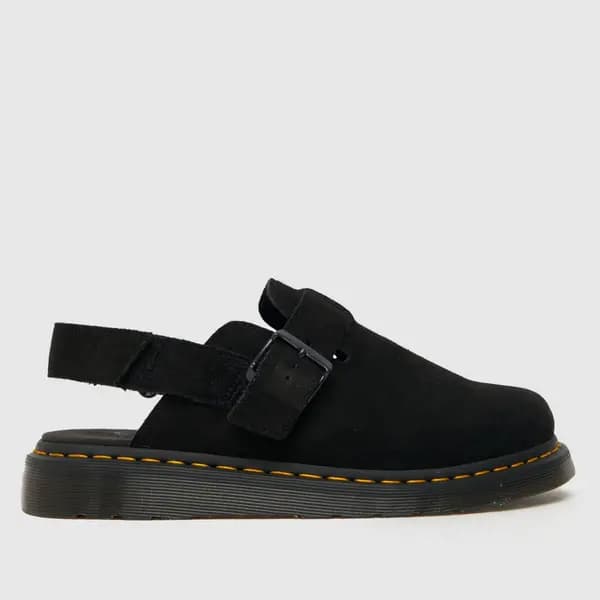 Image of Dr Martens Black Eh Suede Jorge Ii Suede Slingback Mules