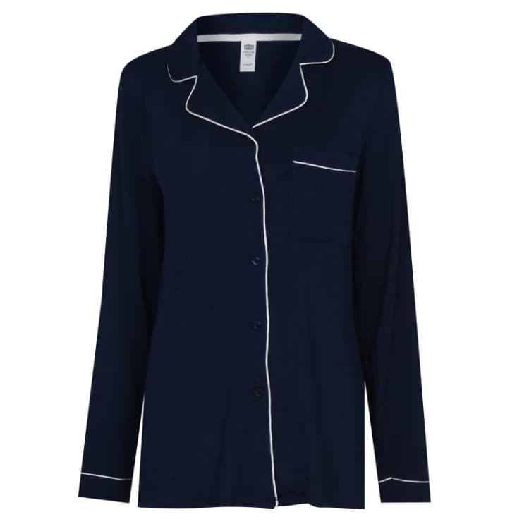 Image of Chelsea Peers Modal Button Up Pyjama Set Navy female 6 (2XS)