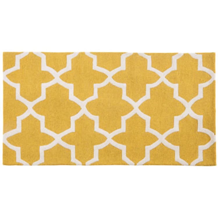 Image of Beliani Rug Silvan Yellow 80 X 150 Cm Wool