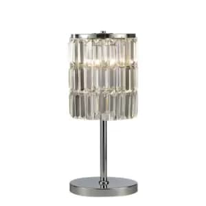 Image of Torre Crystal Curtain Table Lamp 3 Light Polished Chrome