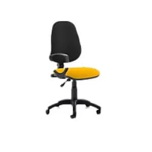 Image of Dynamic Permanent Contact Backrest Task Operator Chair Loop Arms Eclipse I Black Back, Senna Yellow Seat Without Headrest High Back