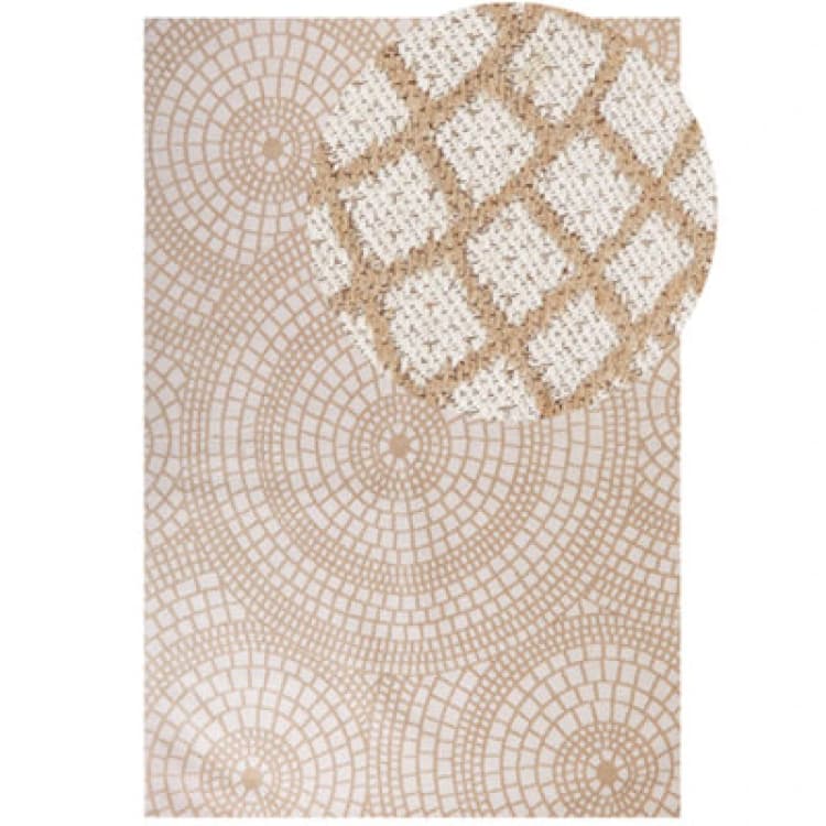 Image of Beliani Rug Ariba White Beige 200 X 300 Cm Jute