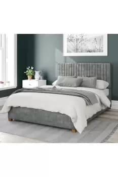 Image of Grant Upholstered Ottoman Storage Bed, Distressed Velvet Fabric