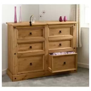 Image of Corona 6 Drawer Chest in Distressed Waxed Pine