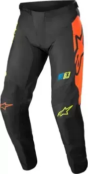 Image of Alpinestars Racer Compass Motocross Pants, black-yellow, Size 34, black-yellow, Size 34