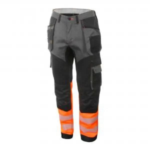 Image of Beeswift High Visibility Two Tone Trousers Orange Black 28S BESWHVTT080ORBL28S