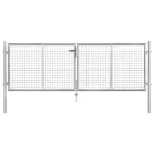 Image of Vidaxl Garden Gate Galvanised Steel 306X125cm Silver