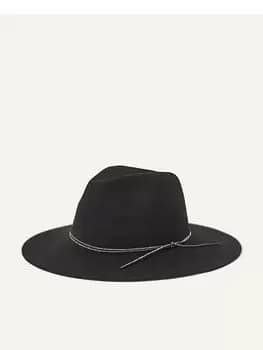 Image of Accessorize Wool Fedora Sparkle Trim Hat, Black, Women