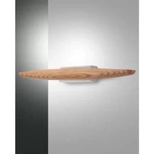 Image of Fabas Luce Ribot Integrated LED Wall Light Oak Glass