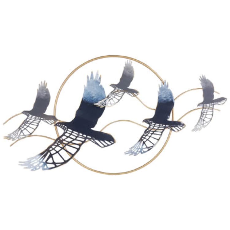 Image of Beliani Wall Decor Bird Tellurium Metal 50 Cm Gold