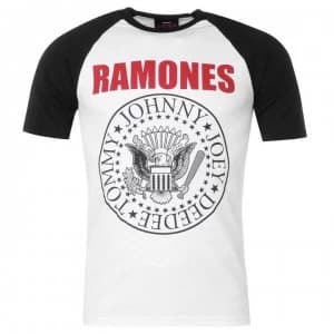 Image of Official Ramones T Shirt Mens - Text Seal White