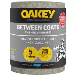 Image of Oakey 240 Grit Between Coats Sandpaper Roll - 5m x 115mm