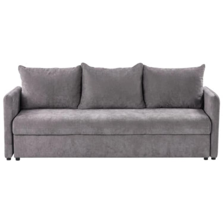 Image of Beliani Sofa Bed 3 Seater Holsen Chenille Taupe With Storage
