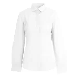 Image of Brook Taverner Womens/Ladies Trevi Long Sleeve Poplin Shirt (8) (White)