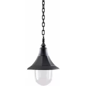 Image of Outdoor IP44 1 Bulb Chain Lantern Black Polycarbonate LED E27 100W