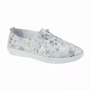 Image of Mod Comfys Womens/Ladies Softie Leather Casual Shoes (8 UK) (Light Grey)