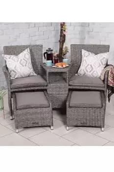 Image of Paris Fixed Companion Set with pull-out footstools incl. Weather Shield Cushions