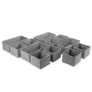 Image of Foldable Fabric Drawer Inserts & Drawer Organisers - Set of 12 M&W