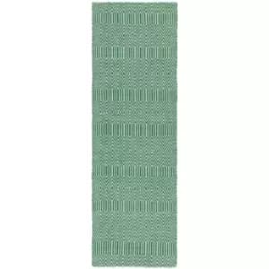 Image of Asiatic Carpets Sloan Hand Woven Runner Green - 66 x 200cm