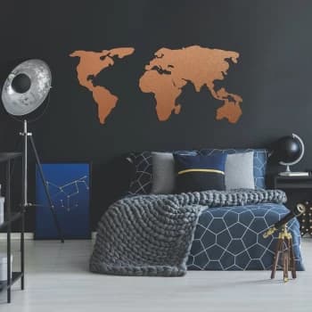 Image of World Map 2 - Copper Copper Decorative Metal Wall Accessory