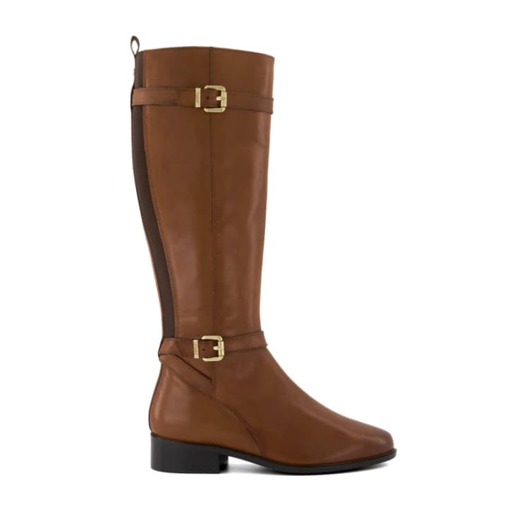 Image of Dune London 'Tepi' Leather Knee High Boots Tan