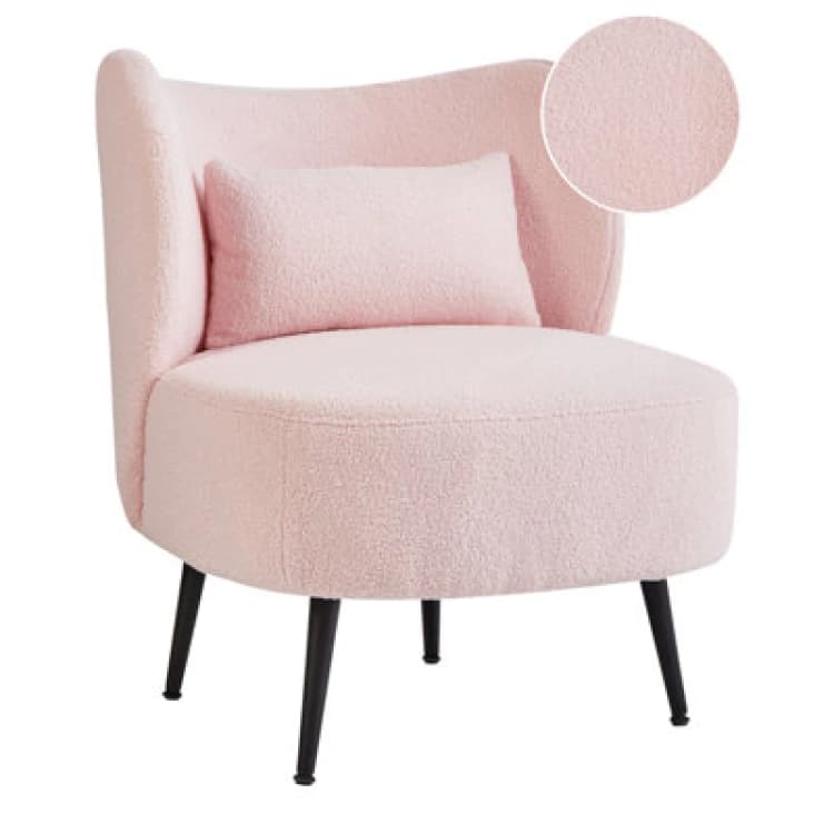 Image of Beliani Boucle Armchair Pink Otsby
