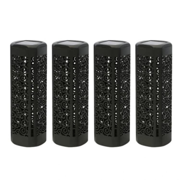 Image of Streetwize Pack Of 4 Solar Stake Lights - Black One Size