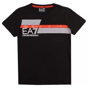 Image of Emporio Armani EA7 Train Lines T-Shirt Black Size 8 Years Boys