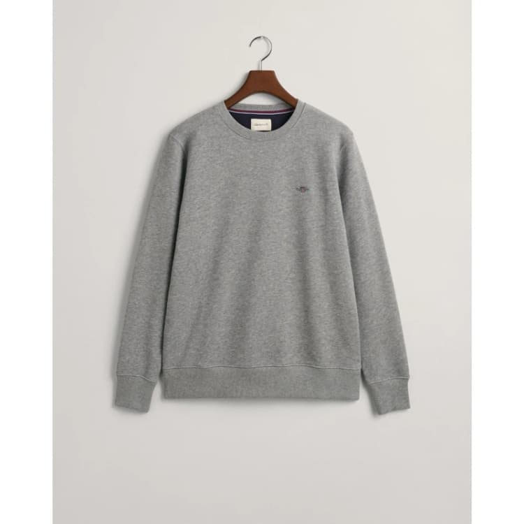 Image of Gant Shield Crew Neck Sweatshirt - Grey Grey 2XL