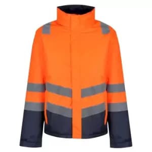 Image of Regatta Mens Hi-Vis Waterproof Jacket (S) (Orange/Navy)