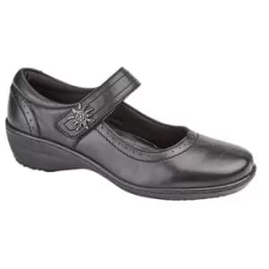 Image of Mod Comfys Womens/Ladies Leather Touch Fastening Bar Shoes (8 UK) (Black)