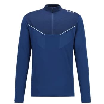 Image of Hugo Boss Piraq Tech Long Sleeve Polo Shirt Navy Size XL Men