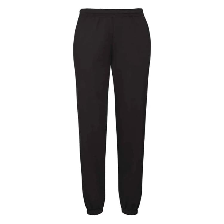 Image of Fruit Of The Loom Fruit of the Loom Men Classic Elasticated Hem Jogging Bottoms in Black Size: X-Small Black XS Male 5063300516638