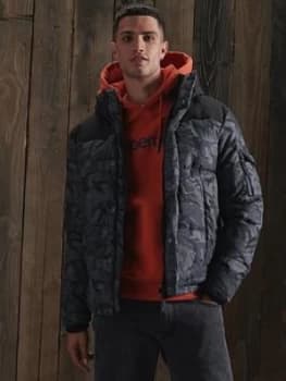 Image of Superdry Quilted Everest Jacket, Black, Size L, Men