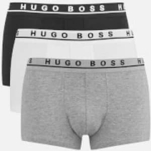Image of Hugo Boss 3 Pack Logo Boxer Trunks Black/White/Grey Size L Men