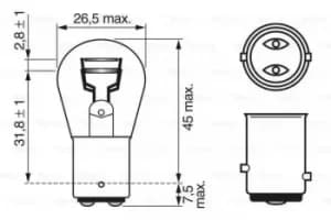 Image of Bosch 1987302282 Stop Lamp Car Bulb P21/ 5W 12 V 21/5 W