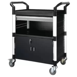 Image of Slingsby Plastic Shelf Trolleys With Drawers - With 3 Shelves, 1 Drawer, Sides a