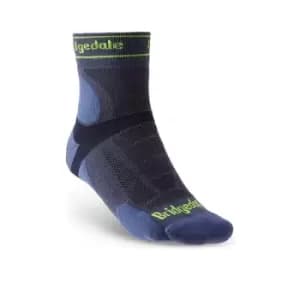 Image of Brigdedale TRAIL RUN Ultralight T2 Merino Sport 3/4 Crew Mens - X-Large Blue