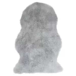 Image of Asiatic Carpets Auckland Single Faux Sheepskin Machine Woven Rug Silver - 70 x 100cm