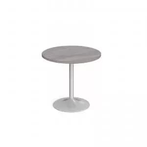 Image of Genoa circular dining table with silver trumpet base 800mm - grey oak