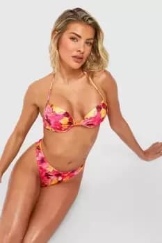 Image of Tropical Push Up Plunge Bikini Top