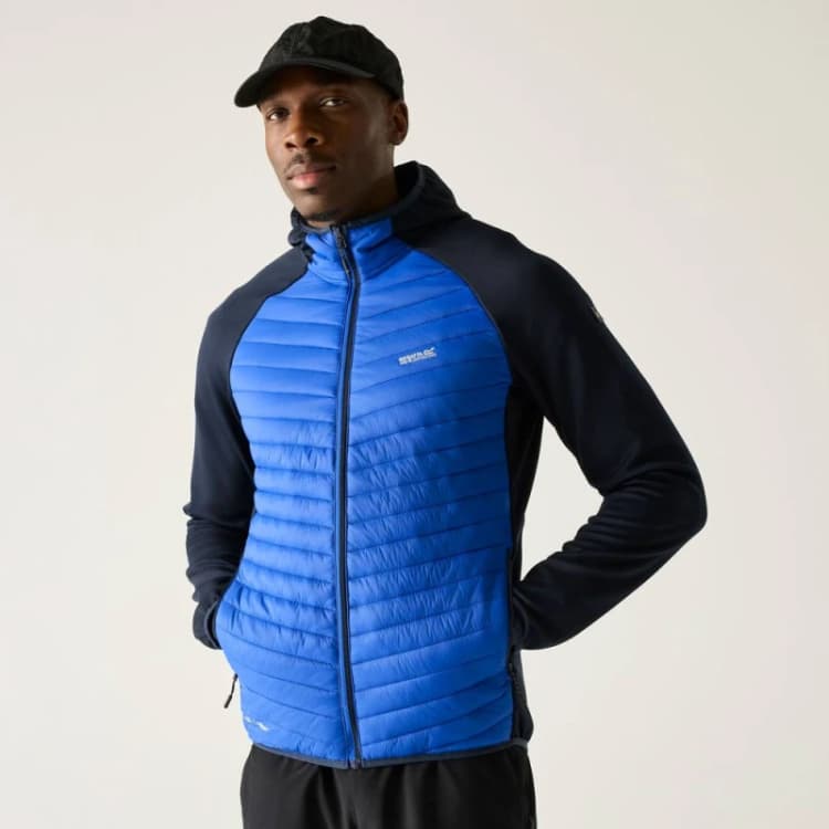 Image of Regatta Mens Andreson Hybrid Insulated Quilted Jacket in Mid Blue Size: 2XL Mid Blue Male 2XL