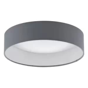 Image of Flush Ceiling Light Colour White Shade Anthracite Fabric Bulb LED 11W Included