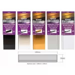 Image of Letterbox Cover Draught Excluder - Letterbox Metal White With Flap