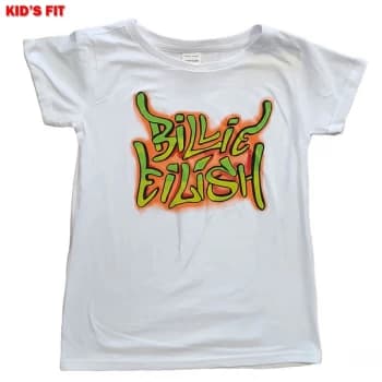 Image of Billie Eilish - Graffiti Kids 11 - 12 Years T-Shirt (Girls) - White