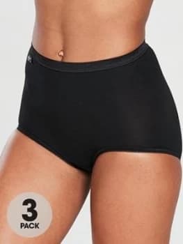 Image of Sloggi Pk 3 Maxi Briefs., Black, Size 12, Women