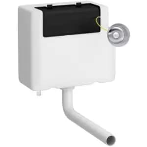 Image of Concealed Cistern and Chrome Traditional Round Dual Flush Push Button - XTY8T01B - Chrome - Nuie