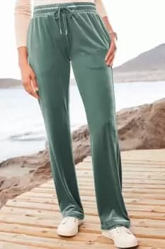 Image of Pull-On Velour Straight Leg Trousers 27" (68.5cm) inside leg