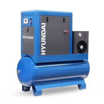 Image of Hyundai 10hp 350 Litre Screw Compressor With Dryer HYSC100350D