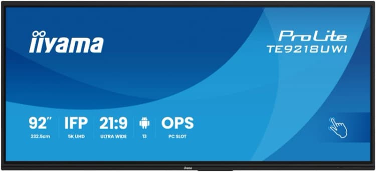 Image of iiyama TE9218UWI-B1AG Signage Display Kiosk design 2.32 m (91.5")